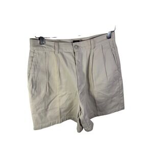 New Vintage Dockers Classic Khaki Shorts Beige Pleated 100% Cotton Size 10